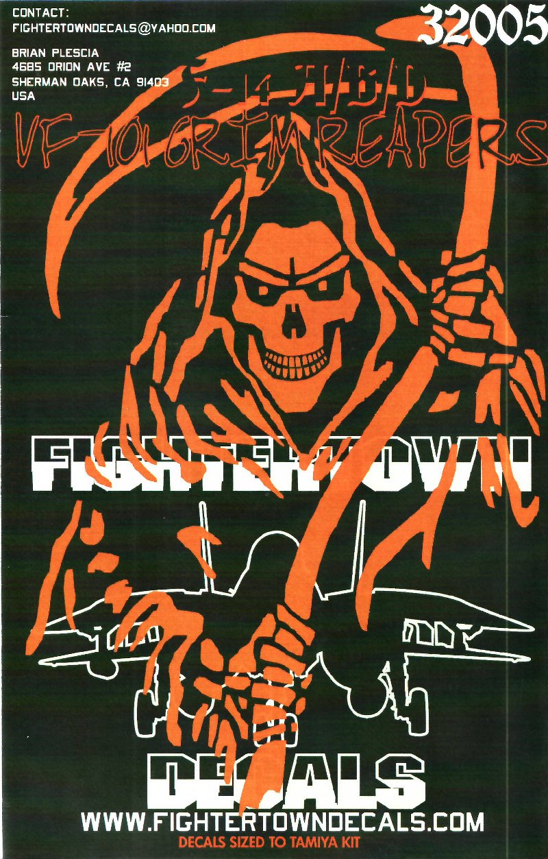 Fightertown Decals Ftd305 F 14a B D Vf 101 Grim Reapers Large Scale Planes