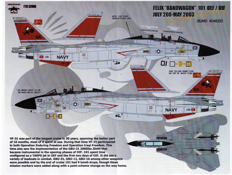 Sized for the Tamiya F-14A kits, these provide... 